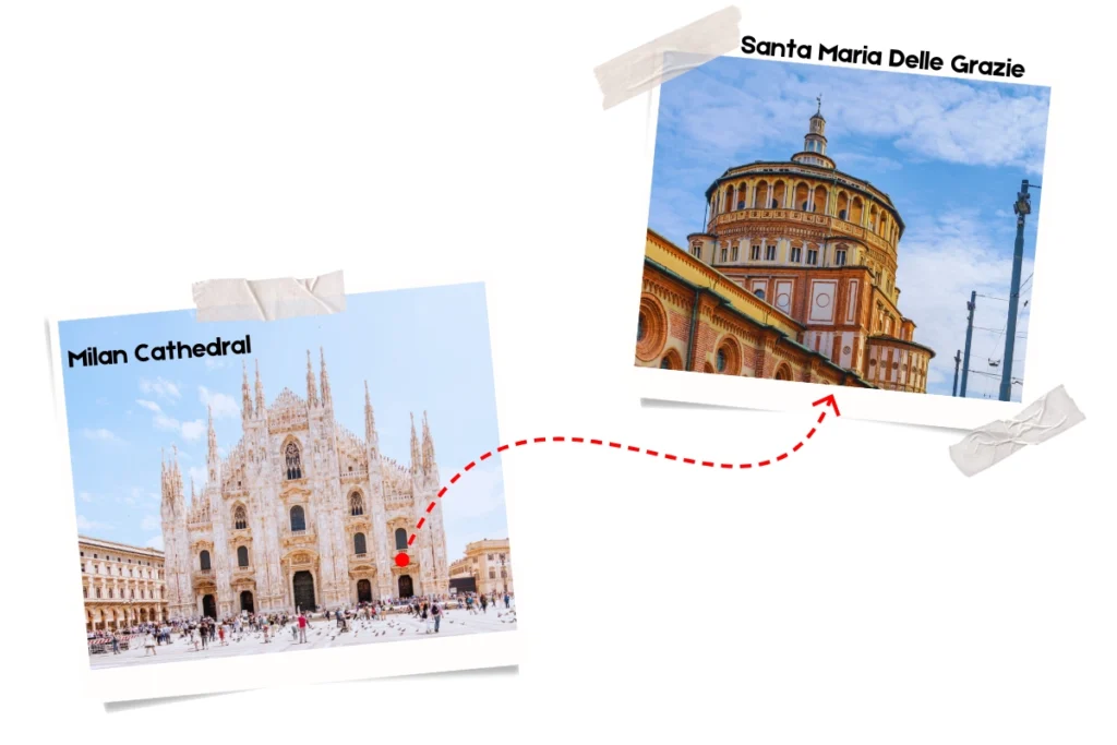 Going from milan cathedral to Last supper museum